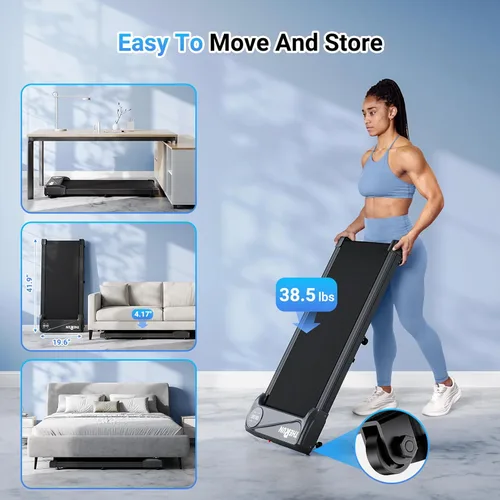 Miniatura 7 de THERUN Walking Pad Treadmill, Portable Mini Treadmill for Home/Office, Walking Pad Treadmill 2.5HP, Under Desk Walking Machine with 265 lbs