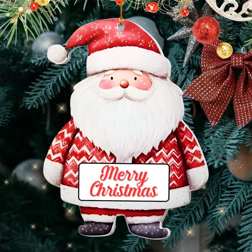 Miniatura 10 de Familia de Muñecos de Nieve Adorno de Navidad – Feliz Navidad Adorno Colgante de Acrílico – Lindo Adorno Navideño para Árbol, Regalo para Familia