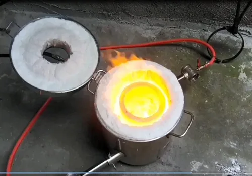 Miniatura 5 de forja de gas del molde del molde del molde del molde de la horquilla del crisol de la fundición del metal del gas 26.5 lbs
