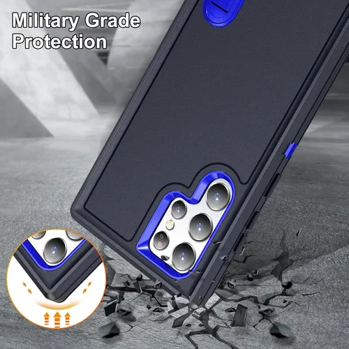 Miniatura 6 de BaHaHoues Funda para Samsung Galaxy S23+ Plus con soporte integrado, a prueba de golpes y caídas de grado militar para Galaxy S23 Plus (rojo/negro)