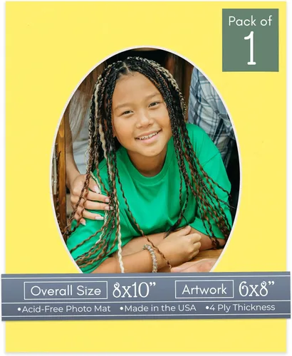 Miniatura 4 de CountryArtHouse Tapete ovalado de gamuza de color rojo brillante, sin ácidos, de 8 x 10 pulgadas, con núcleo blanco, corte biselado para fotos de 6