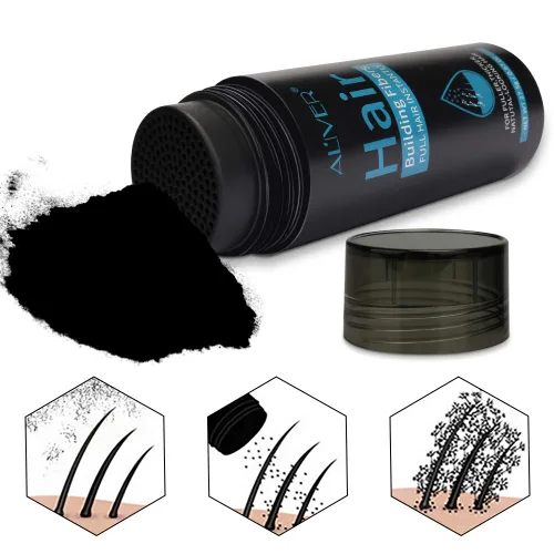 Miniatura 2 de ELAIMEI Fibras de cabello negro para cabello fino, fórmula natural, polvo sin perfume, negro, unisex, adultos, hombres y mujeres