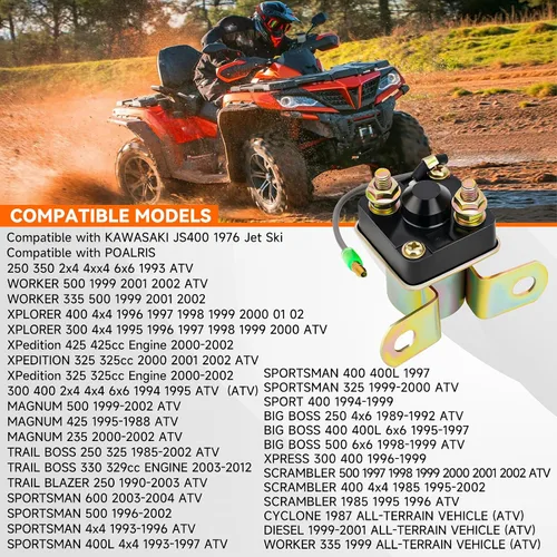 Miniatura 6 de AHL Relé solenoide de arranque para Polaris Trail Blazer 250 1990-2003 ATV