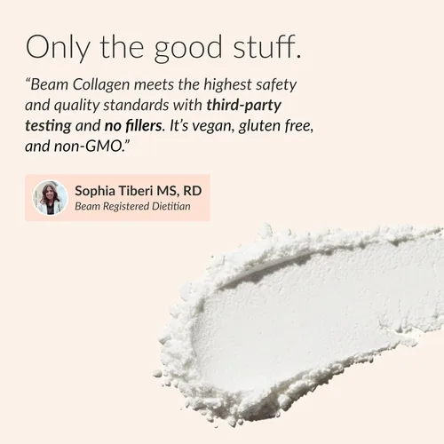 Miniatura 5 de Beam Colágeno en polvo, colágeno para mujeres, colágeno con ácido hialurónico, péptidos de colágeno tipo 1 y 3, con biotina, bovino alimentado