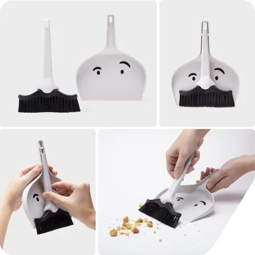 Miniatura 5 de Peleg Design Dustache - Juego de recogedor y cepillo pequeño, mini escoba y recogedor, diseño de bigote, juego de escoba pequeña y recogedor