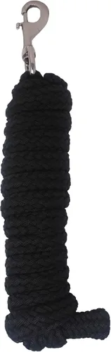 CHALLENGER Caballo 8' Redondo Trenzado Negro Nylon 3/4" Cuerda de plomo Negro Niquelado 605SE03BK