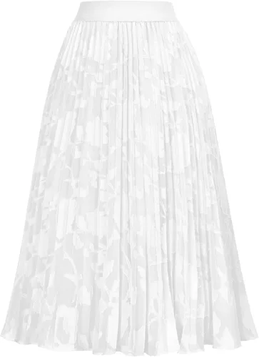 Miniatura 187 de GRACE KARIN - Falda plisada de gasa para mujer, con cintura alta y elástica, vuelo, corte acampanado y longitud por debajo de la rodilla