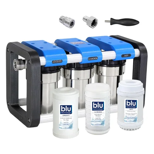Miniatura 13 de Unidad de filtración de agua GoBluTech R2 + suavizador de agua (paquete), propiedad de veteranos estadounidenses