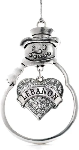 Miniatura 119 de Colgante de plata con diseño de Detroit con forma de corazón y muñeco de nieve con circonitas cúbicas