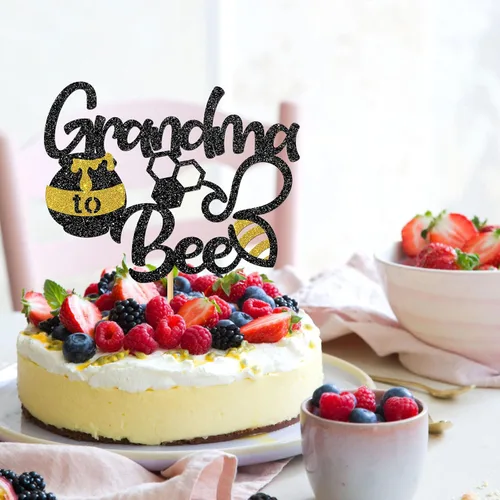 Miniatura 6 de Decoración para pastel de abuela a abeja, suministros de fiesta de baby shower con temática de abejorros, nueva abuela, suministros de decoración