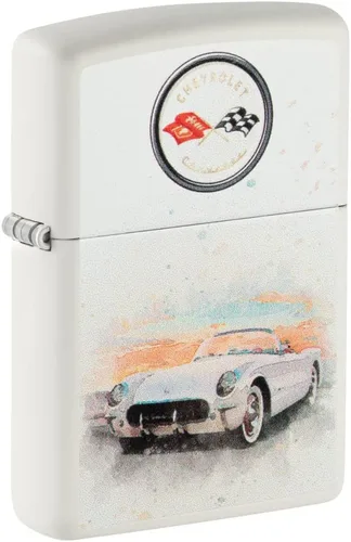 Zippo Encendedores Chevy Corbeta Vintage Blanco Mate