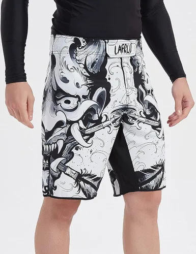 Miniatura 4 de LAFROI QJK01 - Pantalones cortos de boxeo para hombre con cordón y bolsillo