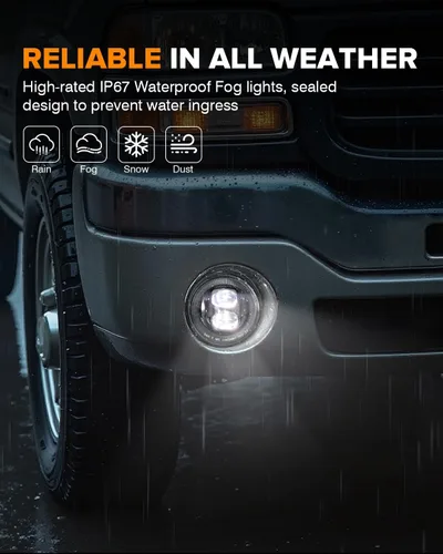 Miniatura 6 de Nueva versión de luces antiniebla LED ensambladas Compatibles con modelos GMC Sierra 1500/2500/3500 2003-2006 y 2007 Sierra Classic; lámparas