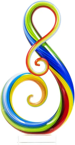 Miniatura 3 de Luxury Lane Escultura de cristal de Sommerso soplada a mano para decoración del hogar, arco iris, centro de mesa de 11 pulgadas de alto