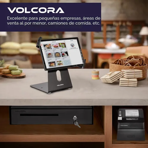 Miniatura 7 de Volcora Cajón de caja registradora con soporte de metal de montaje debajo del mostrador, cajón de efectivo negro de 16 pulgadas para POS, bandeja