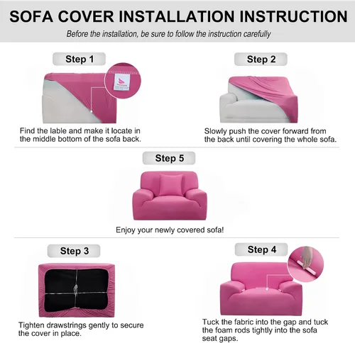 Miniatura 8 de uxcell Funda elástica para sofá, funda clásica sólida para sofás, sofá biplaza o sillón, muebles universales de poliéster elástico con una funda