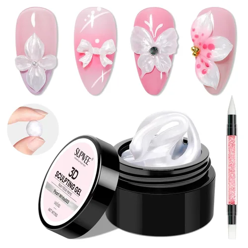 Miniatura 21 de Gel 3D para arte de uñas, gel duro sólido para esculpir uñas, no pegajoso para tallar, extensión de edificios con lápiz de arte de uñas, manicura