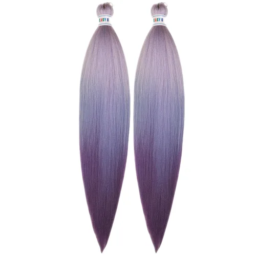 Miniatura 68 de Cabello trenzado preestirado rosa magenta, extensiones de cabello sintético de color rosa para trenzas, no tóxico, hipoalergénico