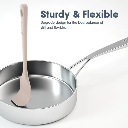 Miniatura 4 de ChefAide Juego de 5 espátulas de silicona, espátulas de goma de grado alimenticio, mango fuerte mejorado con agarre ergonómico, resistente al calor