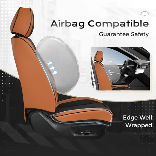 Miniatura 5 de Coverado Juego completo de fundas de asiento de automóvil, fundas de asiento negras para asientos delanteros y traseros de automóvil, protector