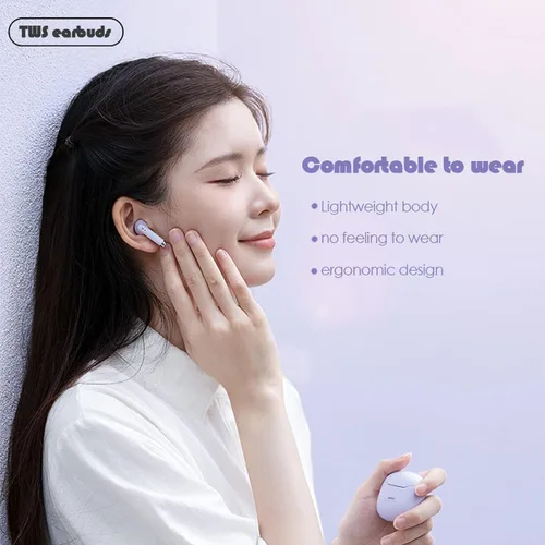 Miniatura 8 de Auriculares True Wireless Bluetooth 5.3 con micrófono para hacer ejercicio, cancelación de ruido, auriculares Blue Tooth, graves profundos, TWS, Rosa