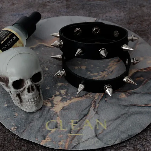 Miniatura 6 de Manfnee Pulsera de cuero punk, pulsera trenzada con remaches para hombres y mujeres, ajustable