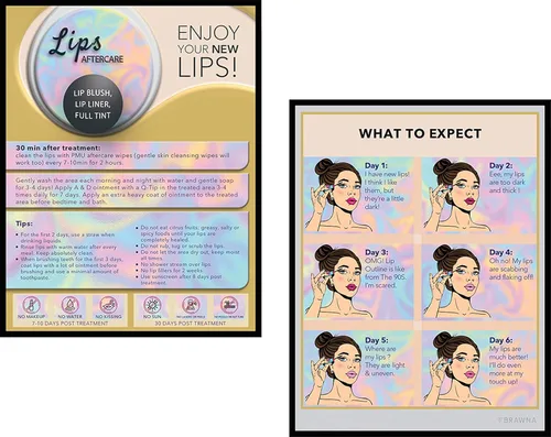Miniatura 8 de 50 Pcs Instrucciones De post Cuidados De Las Cejas Permanentes - Versión Española Microblading Tarjetas de Instrucciones de Cuidado Posterior 4.25x