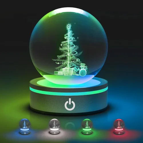 Miniatura 8 de L LOHAS LED 7 Colores 40mm Bolas de Cristal de Hielo Con Crac Bolas de Chakra de Cristal con Base de Madera LED Bolas de Esfera de Sanación