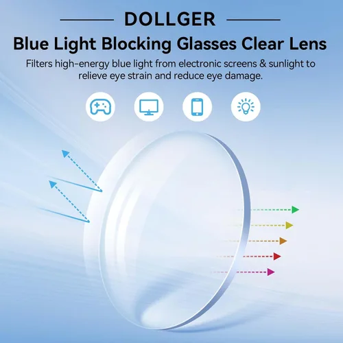 Miniatura 4 de Dollger Gafas de luz azul para hombre, rectángulo de metal, con bloqueo de luz azul, lentes fotocromáticos de moda para computadora