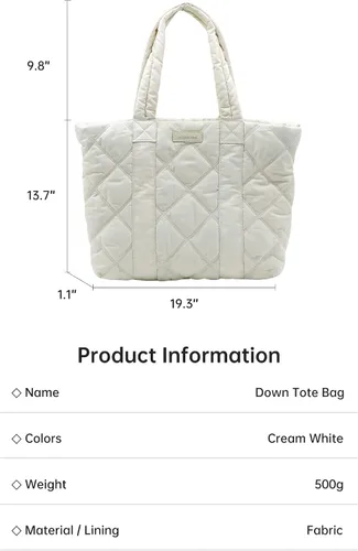 Miniatura 6 de Amazing Song Bolso de mano acolchado para mujer, bolso de hombro grande acolchado, bolso de diseñador de trabajo con cierre de cremallera