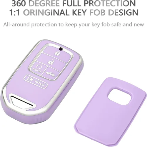 Miniatura 3 de OFFCURVE Funda para llavero compatible con Honda, funda para llavero de TPU suave para Honda Accord Civic CRV Pilot Ridgeline Odyssey Passport 5