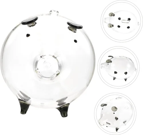 Miniatura 6 de Caja de dinero de cristal, hucha para niños y niñas, alcancía en forma de cerdo