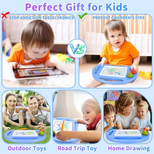Miniatura 6 de Juguetes para niños pequeños, juguetes para niños de 1 a 2 años, tablero de dibujo magnético, tablero de garabatos borrable para niños, juguetes