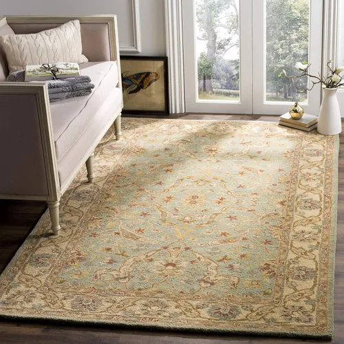 Miniatura 18 de SAFAVIEH Antiquity Collection AT311A - Alfombra decorativa de lana oriental tradicional hecha a mano, 2 x 3 pies, marrón y dorado