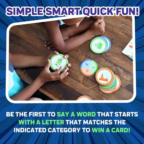 Miniatura 4 de FoxMind Speedy Words - Juego de palabras rápidas, juegos de cartas educativos para niños y adultos, juegos de cartas divertidos de 15 minutos para 2