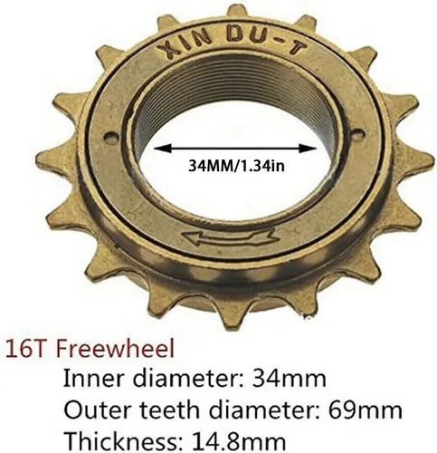 Miniatura 2 de HomeSoGood Rueda libre de bicicleta de una sola velocidad 16T, suministros de ciclismo de bicicleta rueda libre duradera