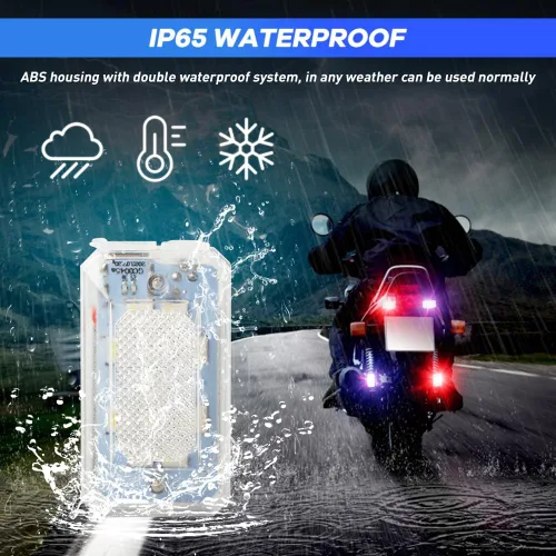 Miniatura 3 de 4 piezas de luces LED estroboscópicas inalámbricas con mando a distancia, 8 colores, 10 modos de iluminación, luz trasera para bicicleta recargable