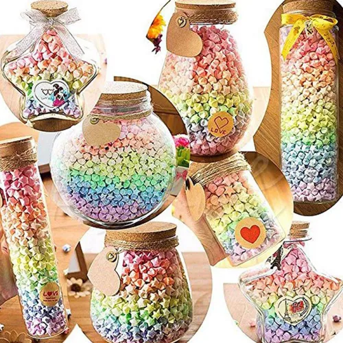 Miniatura 3 de Tiras de origami de estrellas, patrones de cielo estrellado, estrellas de papel, tiras de papel hechas a mano, artesanías (540 piezas)