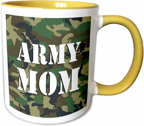 Miniatura 8 de 3dRose Taza negra de dos tonos camuflaje verde Army Mom de 11 oz