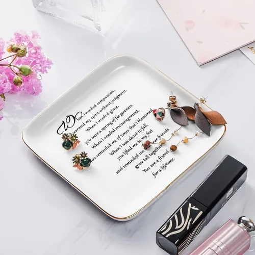 Miniatura 9 de PUDDING CABIN - Plato personalizado para anillos para regalos de amistad con el mensaje "You are a Friend For a Life Time