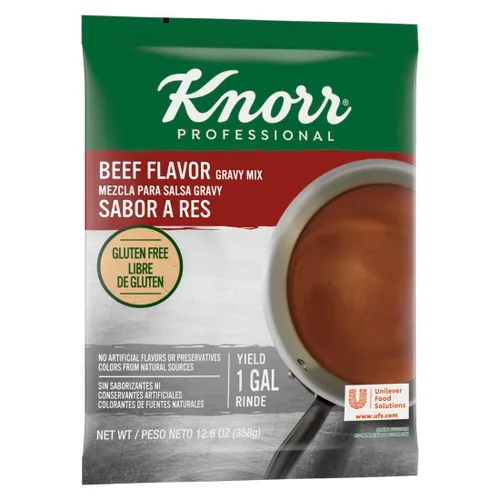Knorr Mezcla profesional de salsa de res sin gluten, sin sabores ni conservantes artificiales, sin MSG añadido, sin lácteos, colores de fuentes