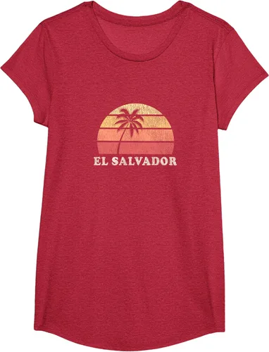 Miniatura 64 de El Salvador Vintage 70s Retro Throwback Design Camiseta, Azul