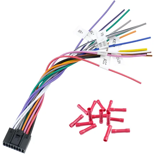 Miniatura 10 de Arnés de cableado para estéreo de coche Android de 20 pines RCA con 8 conectores RCA hembra de radio, ensamblaje de conectores de video CVBS AUX SUB