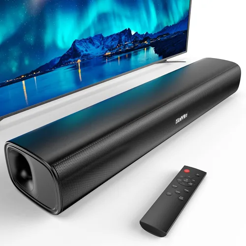 Miniatura 7 de Saiyin - Barra de sonido de 17 pulgadas para Smart TV con Bluetooth 5.3/Conexión óptica/AUX, barra de sonido para TV/PC/Juegos/Proyectores, diseño