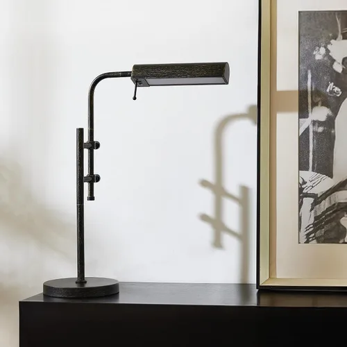 Miniatura 7 de VONLUCE Lámpara de escritorio rústica, lámpara de mesa de metal de estilo industrial ajustable, lámpara de lectura LED de 3 temperaturas