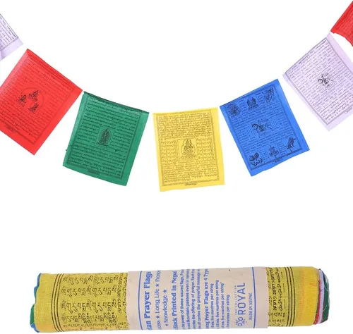 Miniatura 6 de Banderas tibetanas de oración al aire libre, zen, colorido cartel budista, chakras, geometría sagrada, caballo de viento hecho en Nepal, mantras