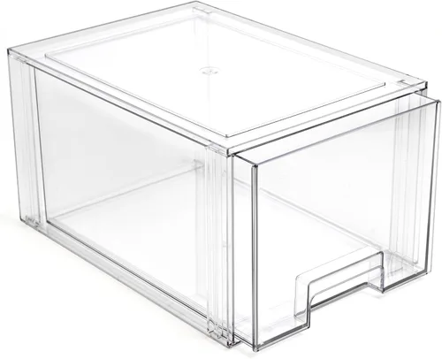 Miniatura 8 de BINO Cajones de almacenamiento apilables, Extra Grande Alto - Transparente THE CRATE COLLECTION Contenedores de almacenamiento con cajones