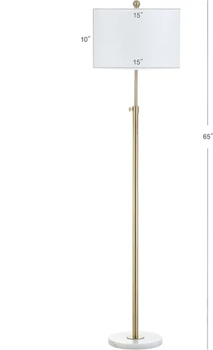 Miniatura 5 de JONATHAN Y JYL3022A - Lámpara de pie ajustable de mármol dorado y blanco de 65 pulgadas, lámpara de pie moderna y glamorosa para sala de estar