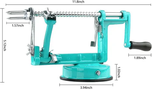 Miniatura 2 de Descorazonador pelador de manzanas, pelador de manzanas de hierro fundido cromado de larga duración con cuchillas de acero inoxidable y potente base
