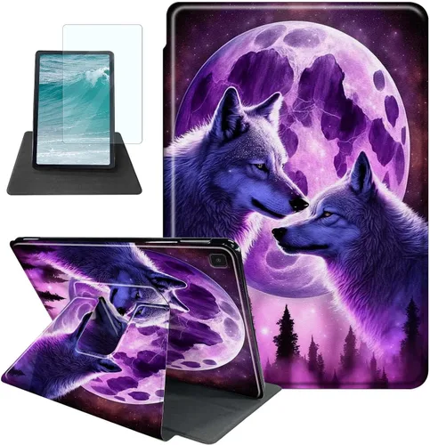 Miniatura 28 de Rossy Funda para Samsung Galaxy Tab A7 Lite de 8.7 pulgadas 2021 (SM-T220/T225/T227) + protector de pantalla giratorio de 360 grados con soporte